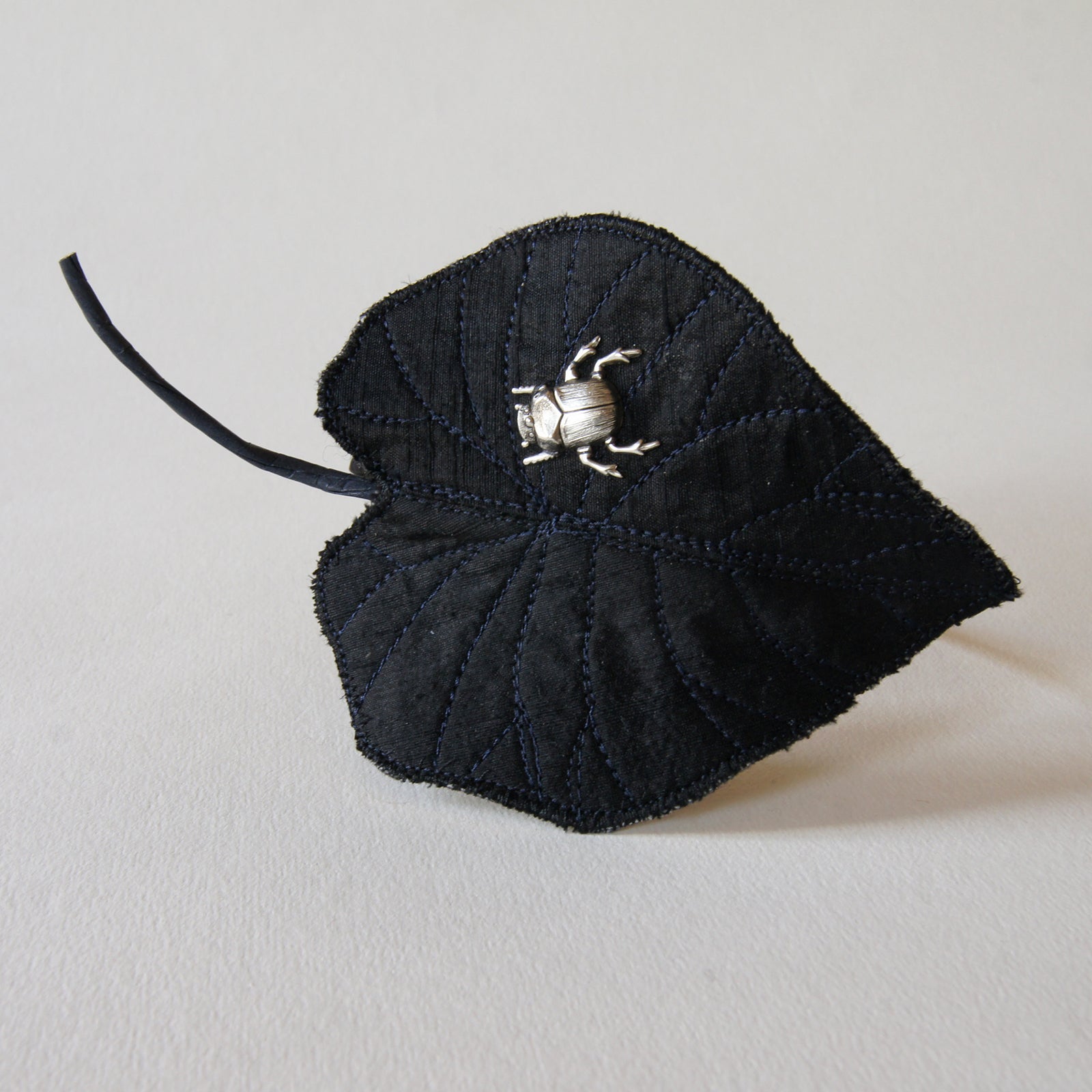 Black silk colocasia leaf headband