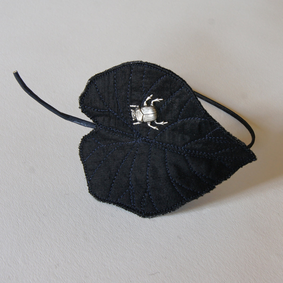 Black silk colocasia leaf headband