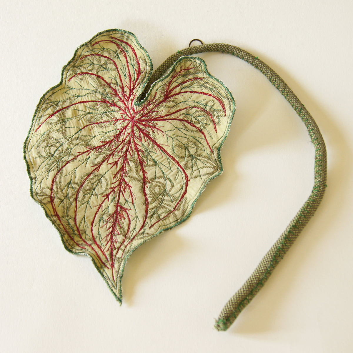 Caladium Leaf Wall Hanging, Botanical Decor