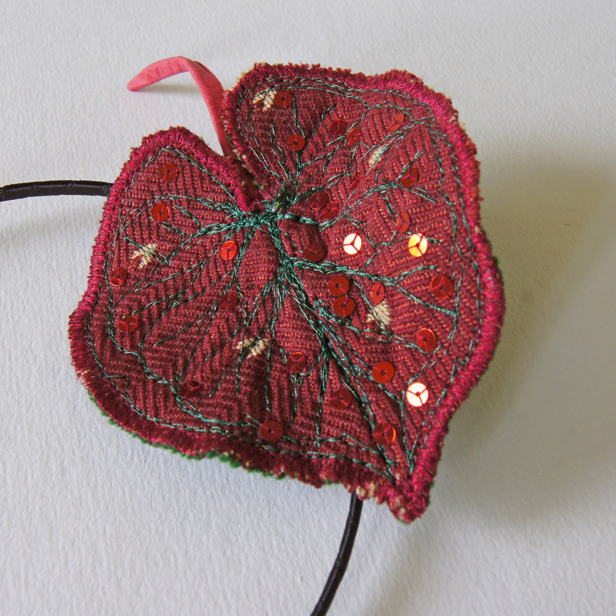 Ruby Red Caladium Leaf Headband