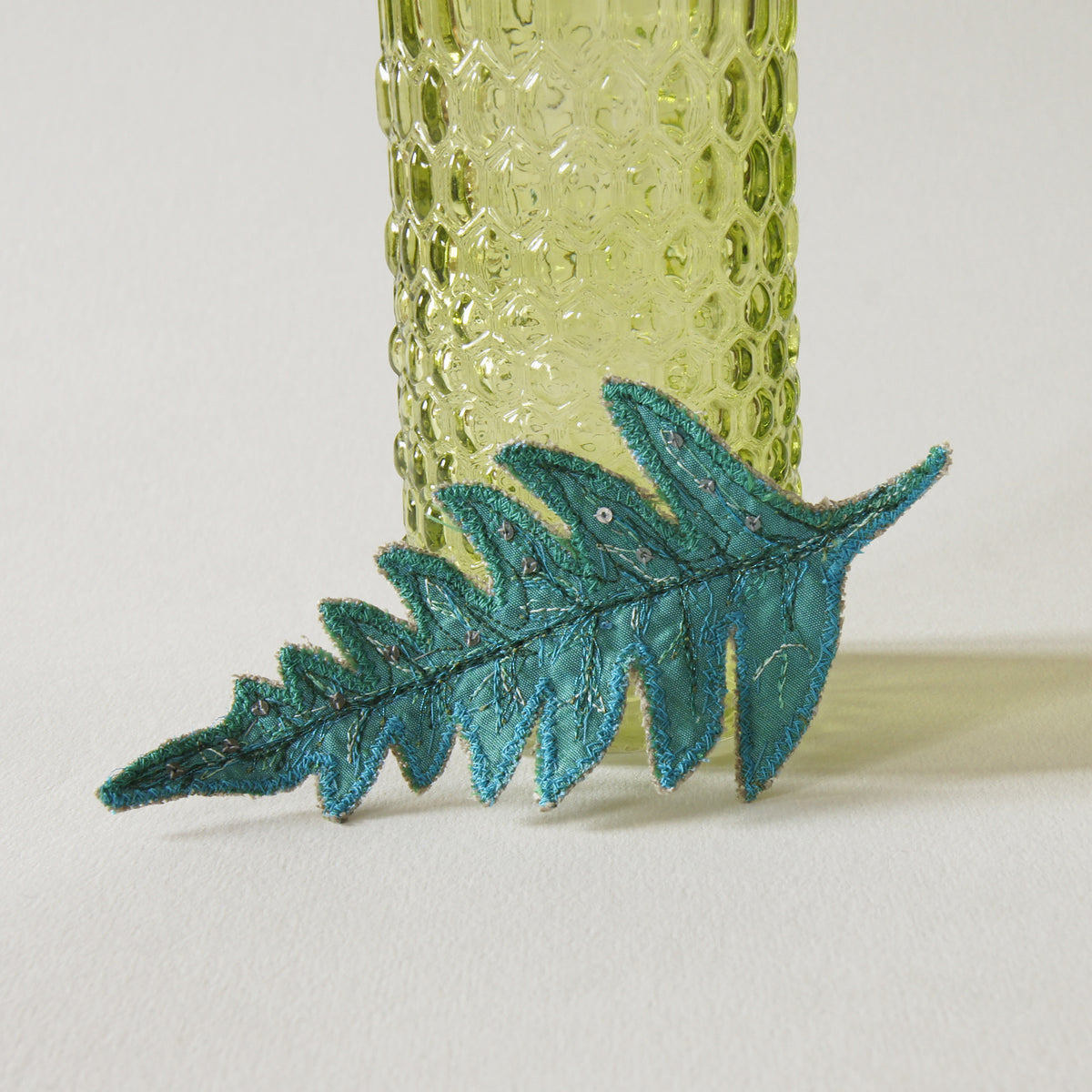 Blue Fern Leaf Brooch
