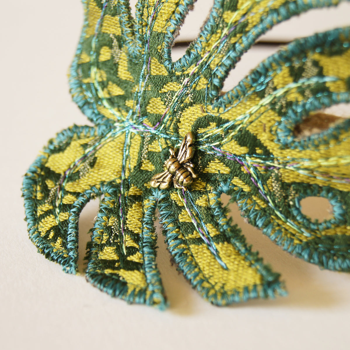 Textile Monstera Leaf Headband Green