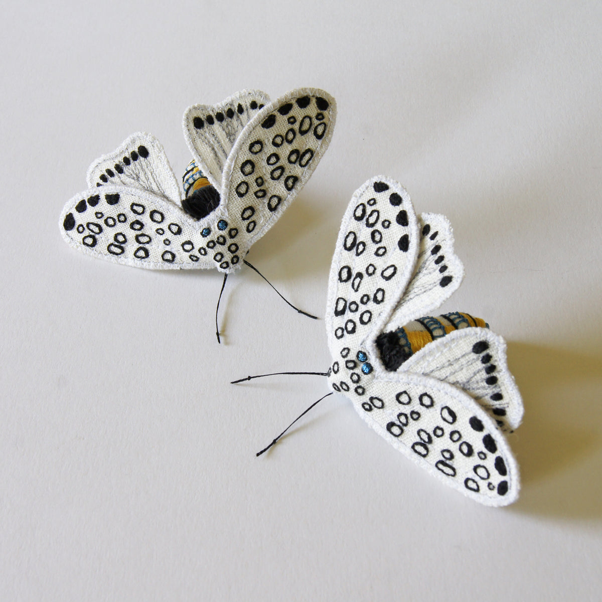 Giant Leopard Moth Brooch Textile Butterfly