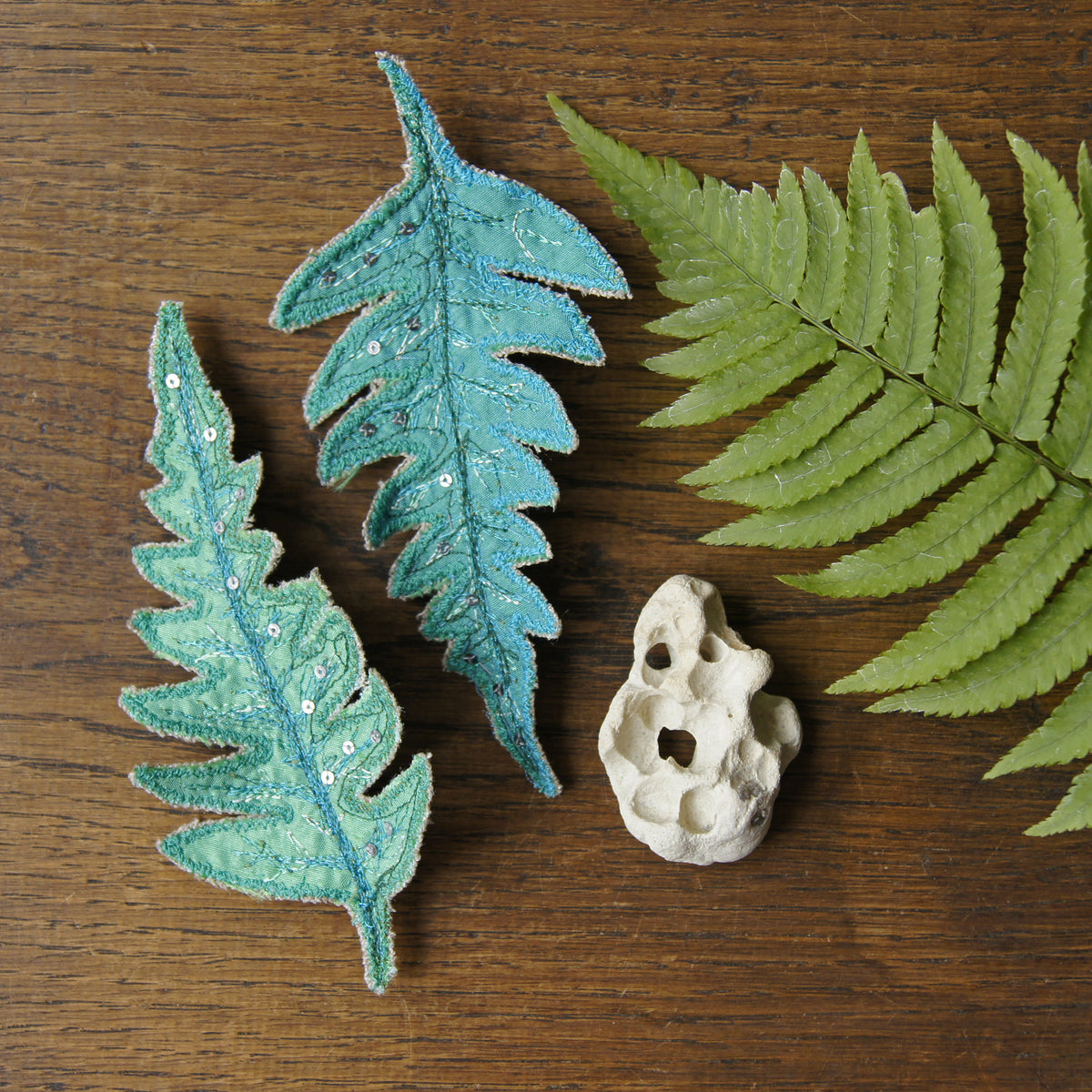 Green Fern Leaf Brooch
