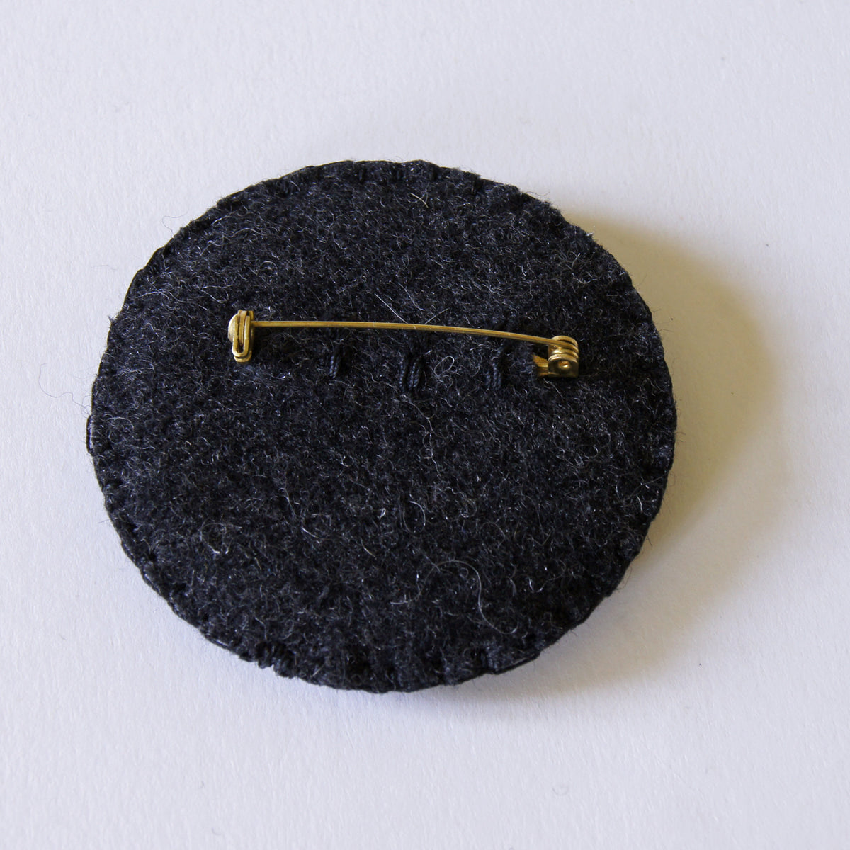 Large Yellow Copper Textile Sun Brooch Hand Embroidered Celestial