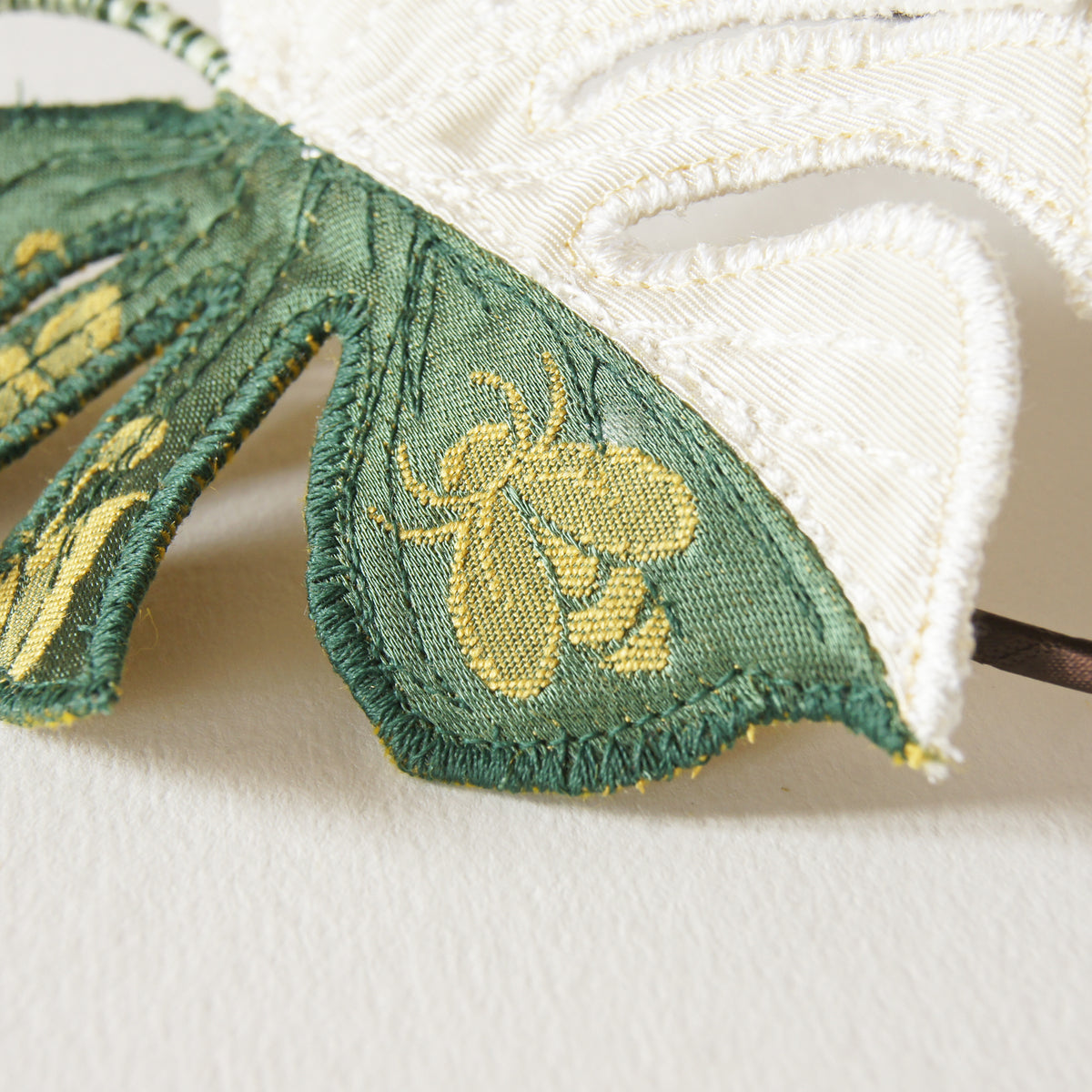 White variegated Monstera deliciosa, Textile Tropical Leaf Headband