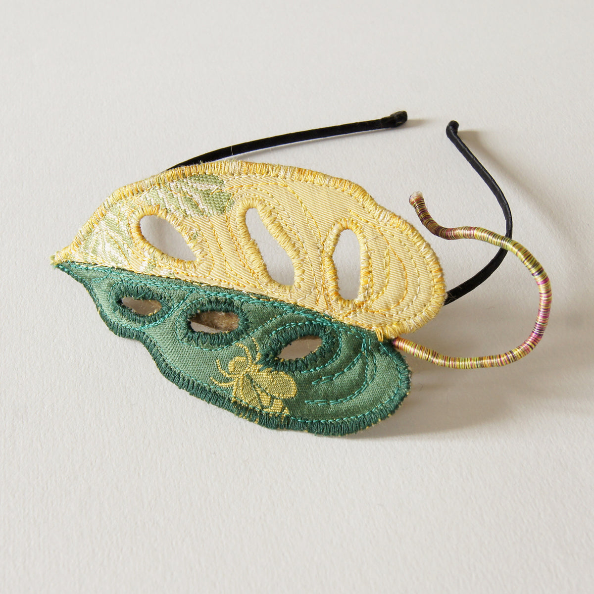 Monstera adansonii variegata headband, Botanical Fascinator