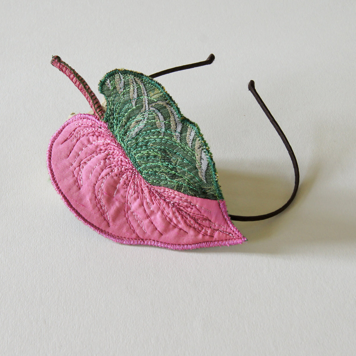 Pink Princess Philodendron Headband, Botanical Fascinator