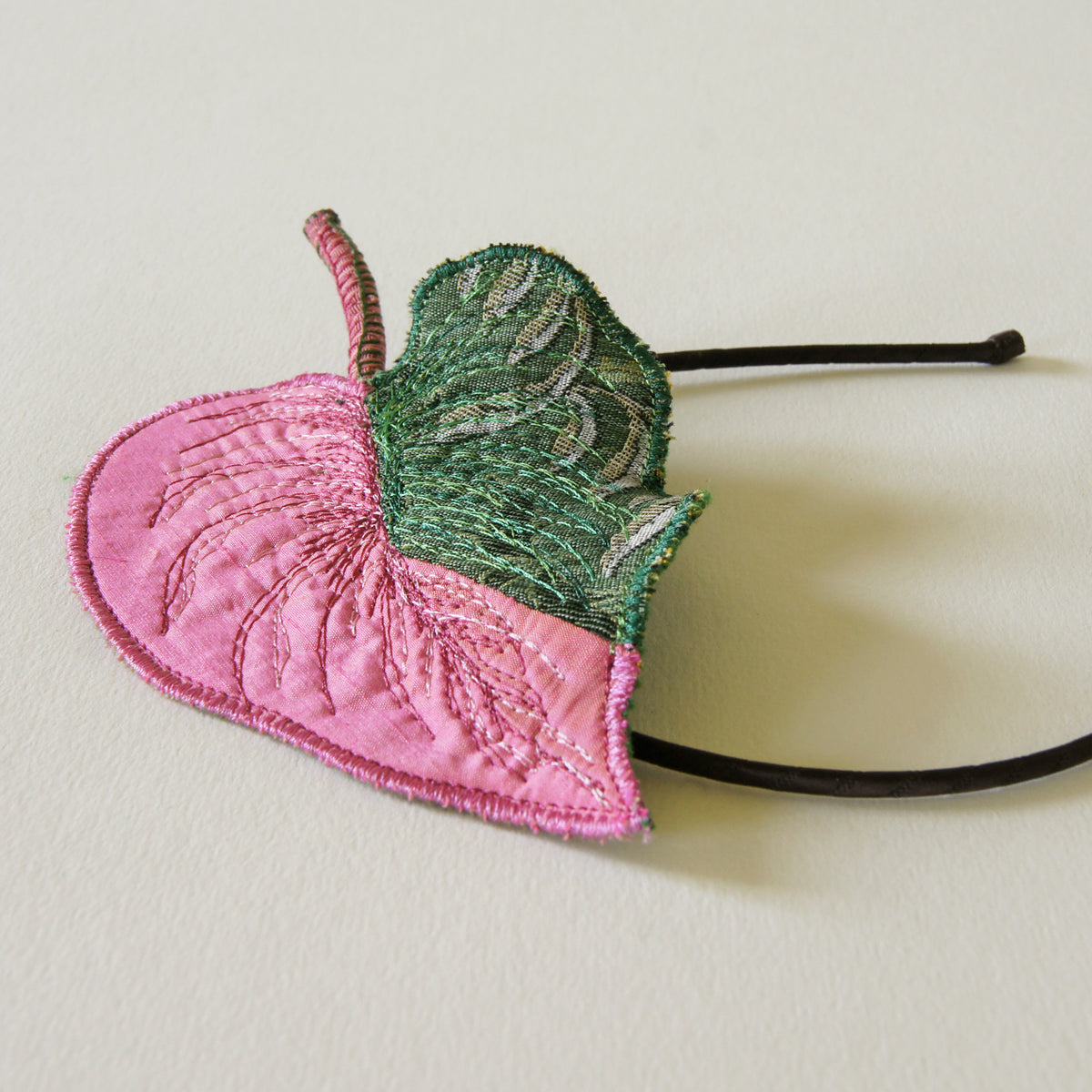 Pink Princess Philodendron Headband, Botanical Fascinator