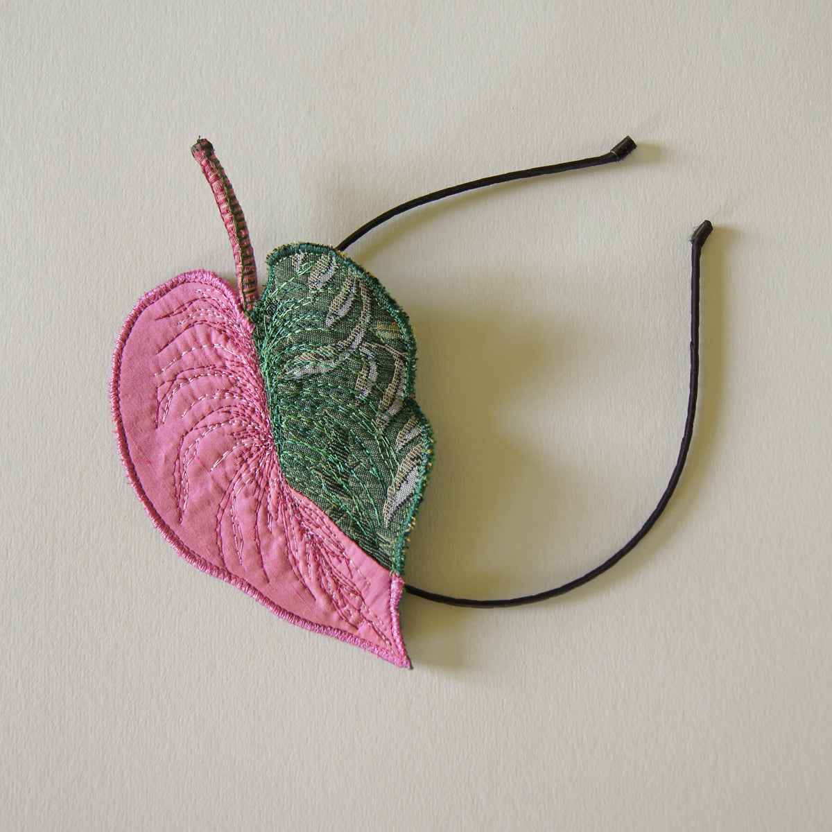 Pink Princess Philodendron Headband, Botanical Fascinator