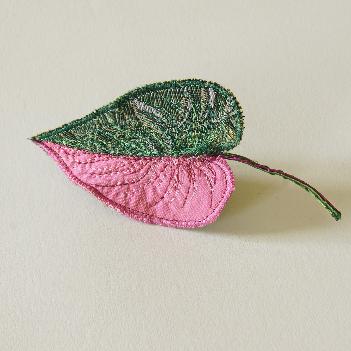 Pink Princess Philodendron Brooch