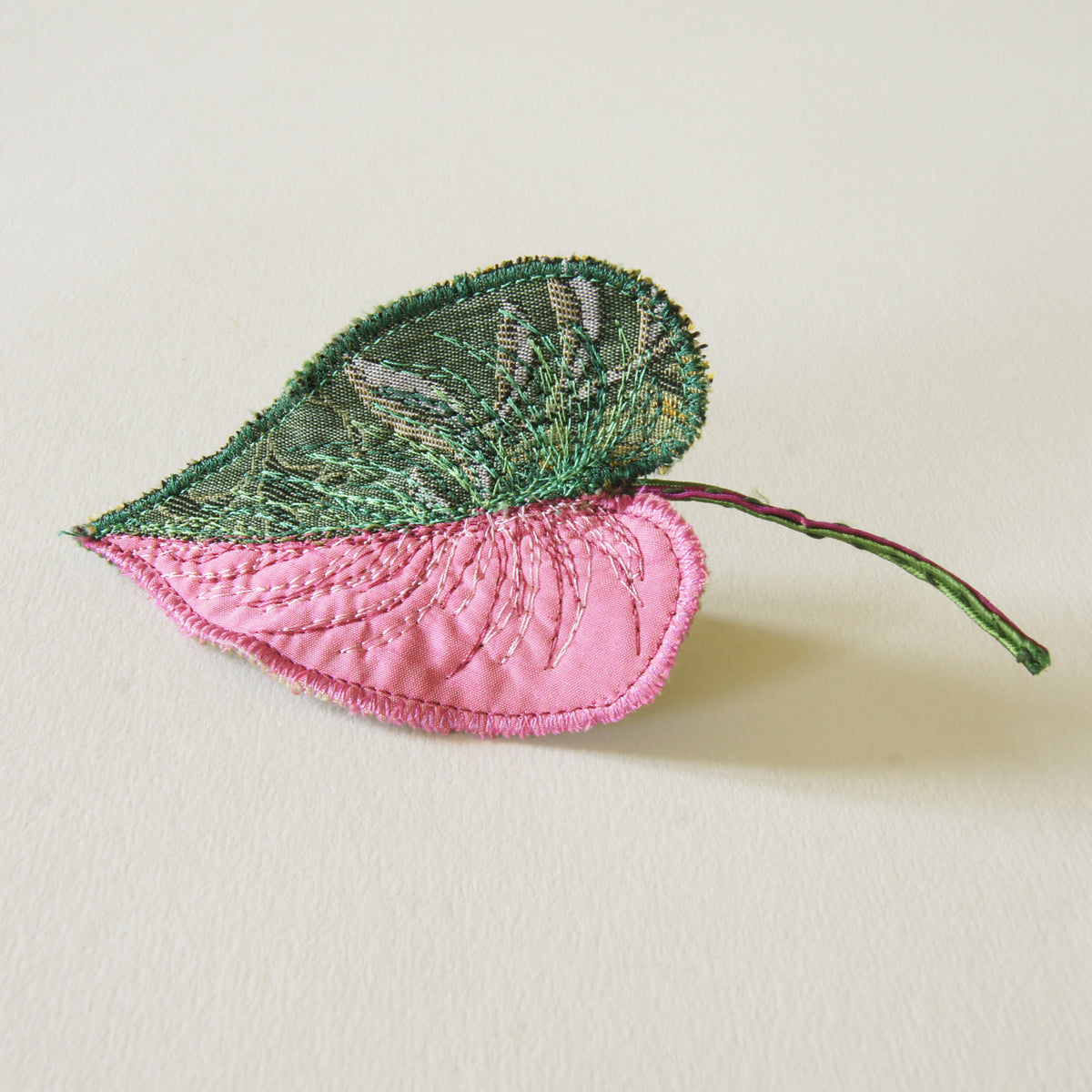 Pink Princess Philodendron Brooch