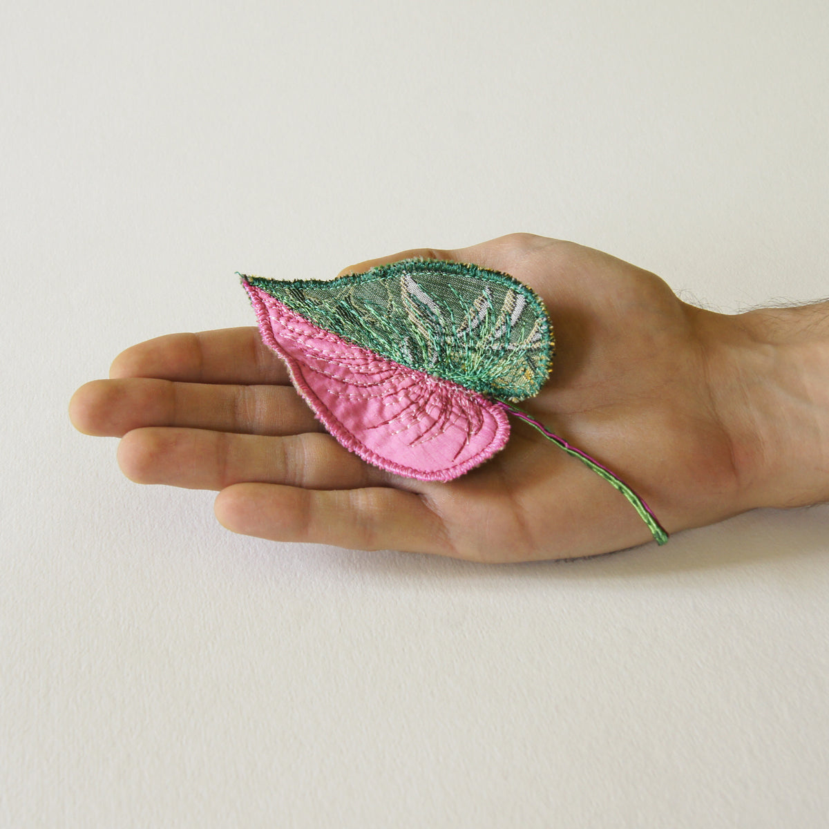 Pink Princess Philodendron Brooch