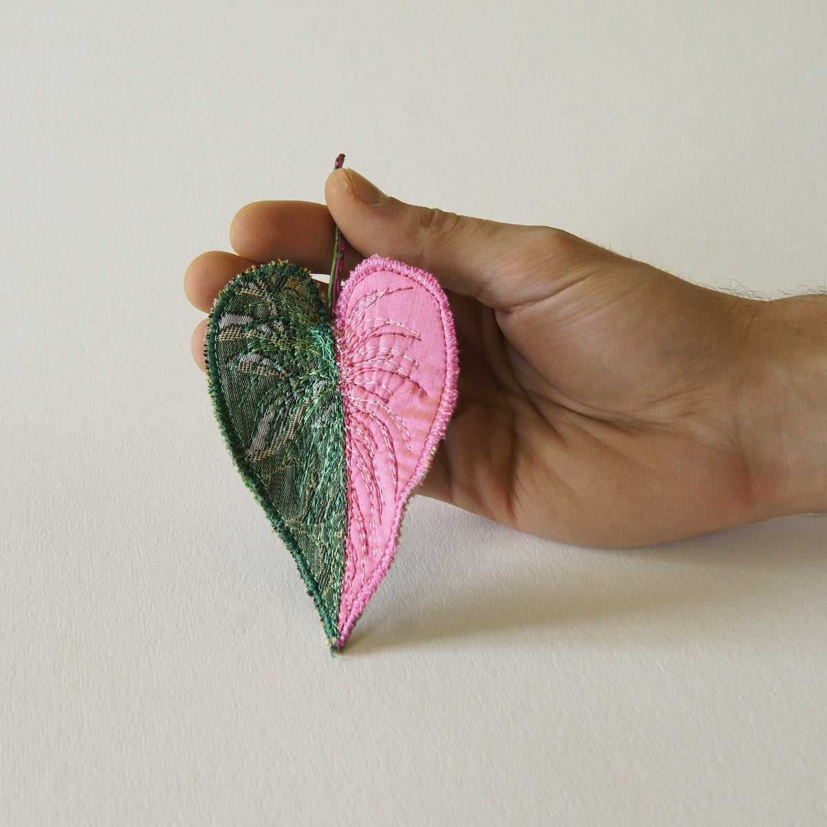 Pink Princess Philodendron Brooch