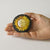 Large Yellow Copper Textile Sun Brooch Hand Embroidered Celestial