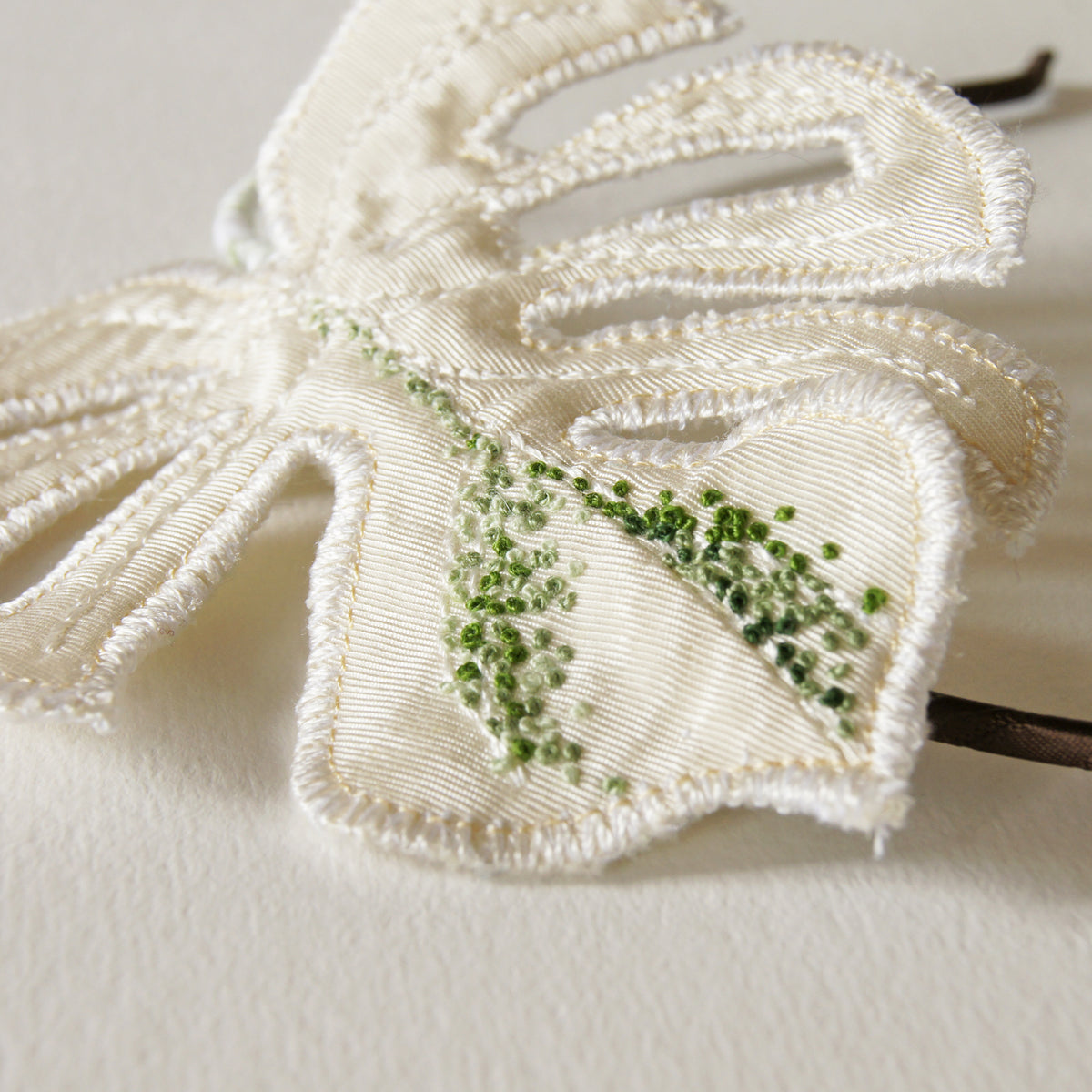 Monstera Deliciosa Albo Headband, Embroidered Tropical Leaf